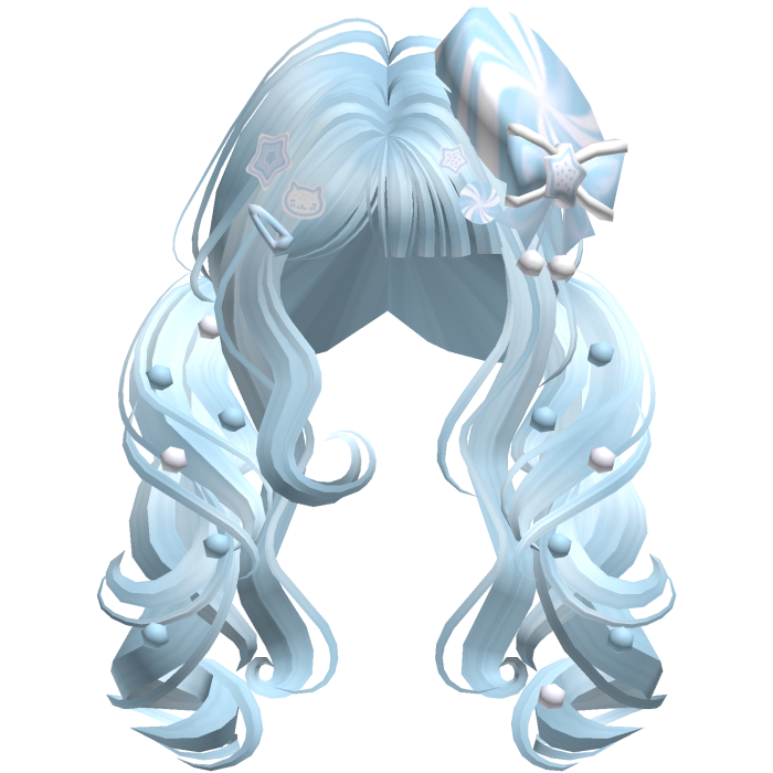 ♡ Christmas Peppermint Pigtails (Pastel Blue)