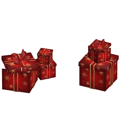 Christmas presents on ground - Red/Gold