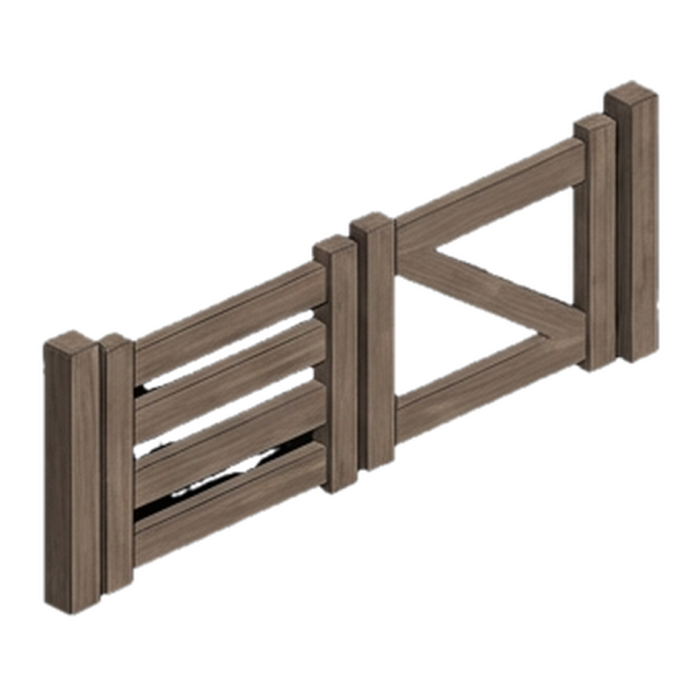 Simple Wooden Gate + Fence preview 3