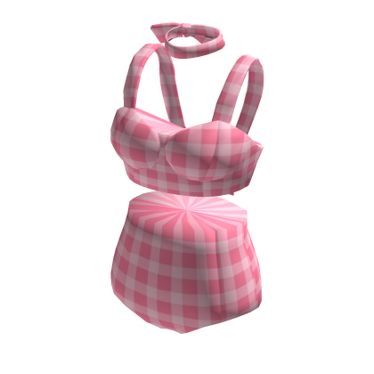 ✨Pink plaid swimsuit bodysuit thumbnail
