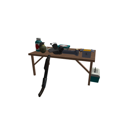 Military gun table with grenade
