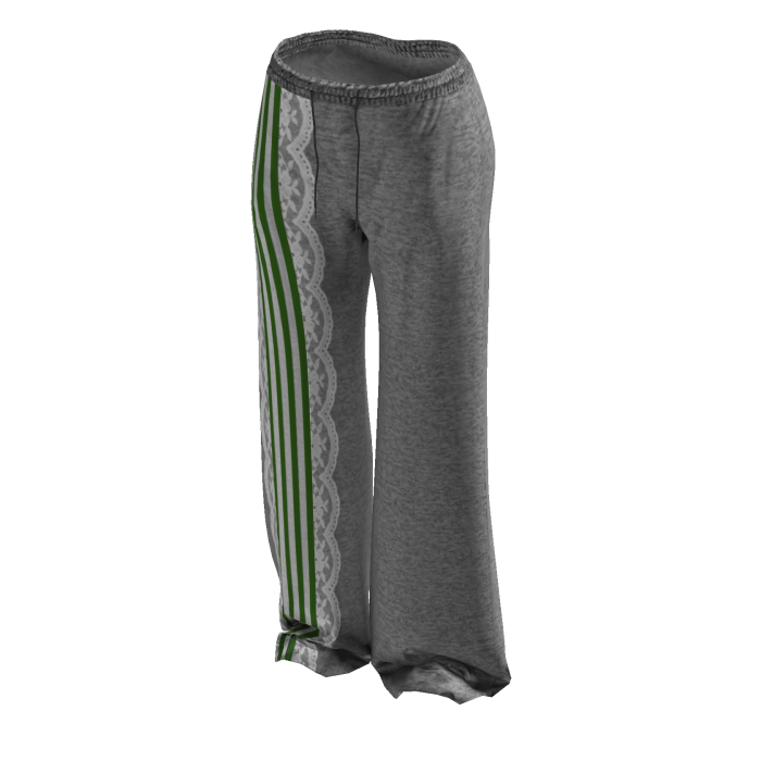 Grey/Green Striped Lace Sweatpants
