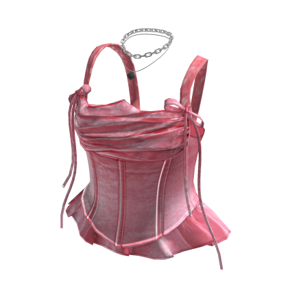 Corset Top with Draped Neckline (Rose)