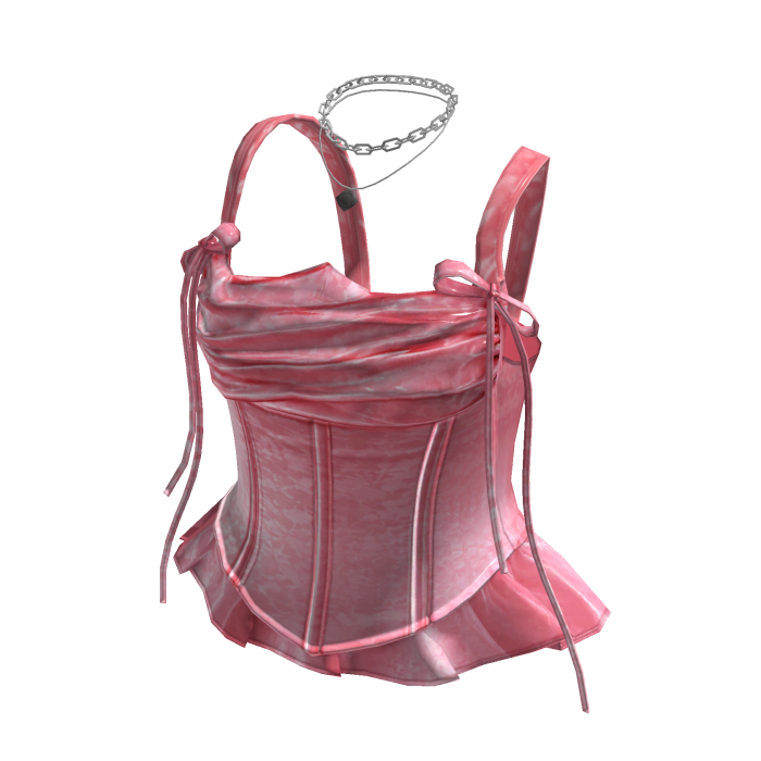 Corset Top with Draped Neckline (Rose)