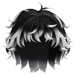white to black Anime Messy Boy Hair
