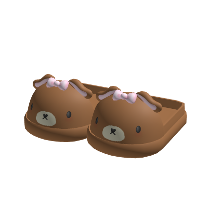 Brown and Pink Kawaii Kitty Slippers