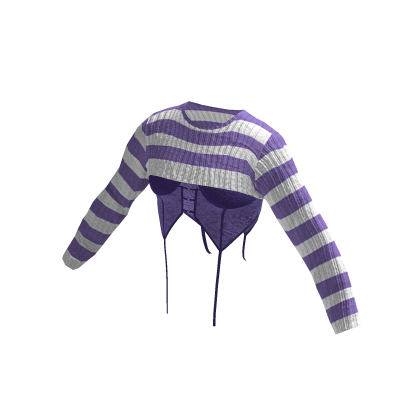 [FDDUGC]Striped Layered Goth Top(purple)