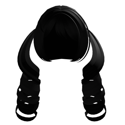 cute kawaii black adorable short curly pigtails  Roblox item