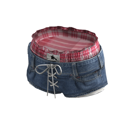 💗Y2K LACE UP LAYERED SHORTS_LIGHT BLUE thumbnail