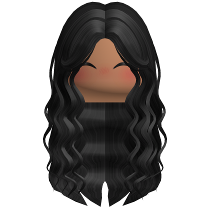 Wispy Wavy Long Girl Hair (Black) Roblox item