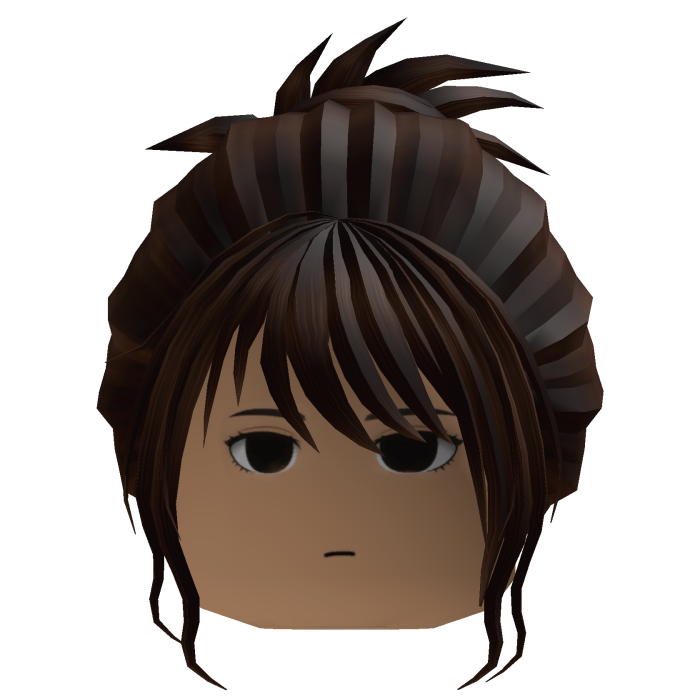 Swept Bangs Updo Hair (Dark Brown)