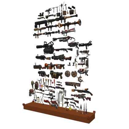 Team fortress 2: Unlockable weapon meshes.