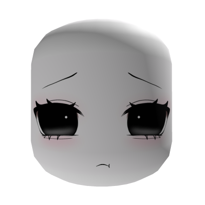 cute moe pouty face mask white