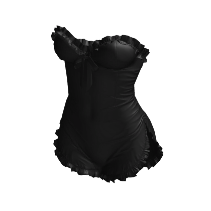 Y2K Lace Trim Bow Skirt Black [JEYS] thumbnail