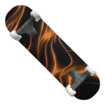 Neon Orange and Black Laser Waves Skateboard
