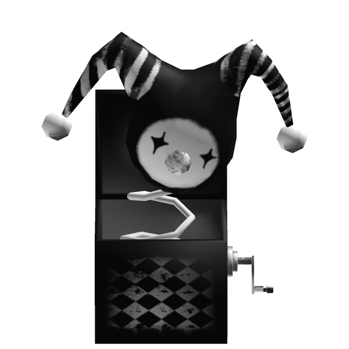 x ♤ black white silly jester in a box ♢ x 
