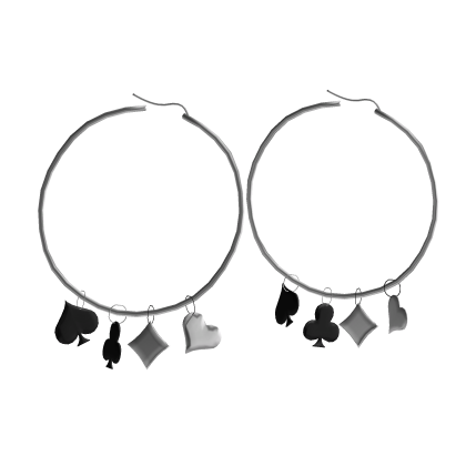 white card suit hoop earrings Roblox item