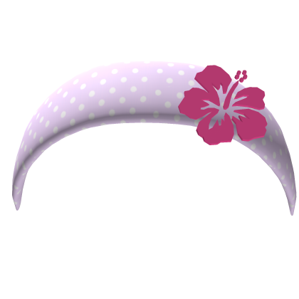 Purple Polka Dot Gyaru Summer Hibiscus Headband Roblox item