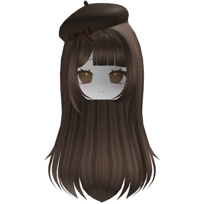 Cute Autumn Girl w/ Brown Beret & Bow