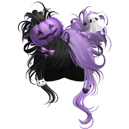 Spooky Halloween Pumpkin Buns  (Black&Purple)