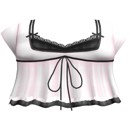 pretty gothic ruffled blouse w tank top pink 2