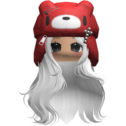 Fuzzy Bear Ushanka Flowy Long Hair (White)