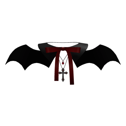 gothic bat wings black cross collar necklace Roblox item