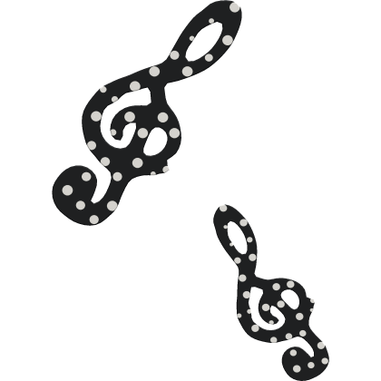 ᝰ black and white polka dot music note hairclips