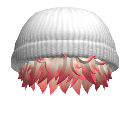 Blonde Red Messy Boy Hair / White Beanie Roblox item