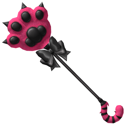 Cat Paws Lollipop Staff - Black Hot Pink Emo Scene Roblox item