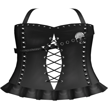 gothic emo black studded skull dress Roblox item