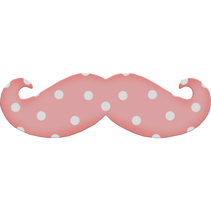 Cute Red Pastel Trendy Polka Dot Mustache Roblox item