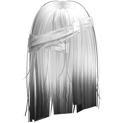 Horror White Black Short Hair w White Bandages Roblox item