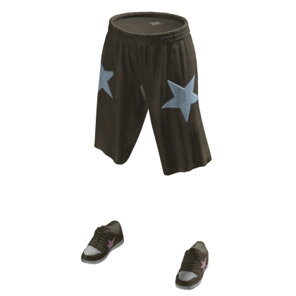 Green Star Shorts with Sneakers