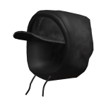 black hoodie with hat