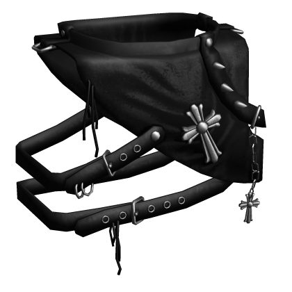 Emo Leather Gothic Cross Harness (Silver)
