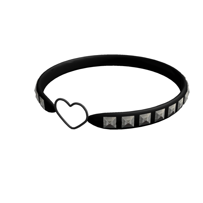 Studded Heart Choker In Black 3.0