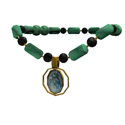 Jade Necklace with Shell Pendant