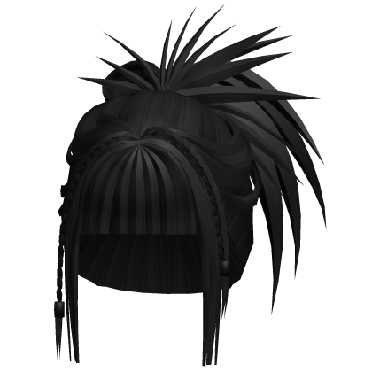 spikey bun ponytail long hair Roblox item