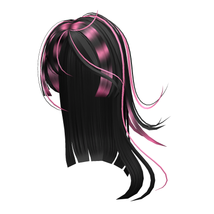 y2k messy scene hair in black x hot pink Roblox item