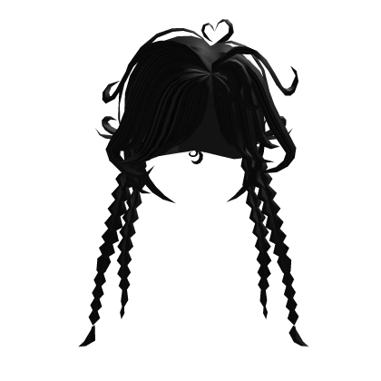 Black Braided Twintails with Heart Roblox item