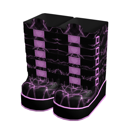 Pink Lightning High Thigh Boots