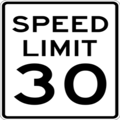 Speed Limit 30 Sign Roblox decal