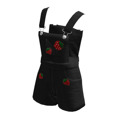 Black Strawberry Short Overalls thumbnail