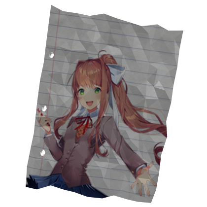 monika ddlc hmph blushing paper drawing Roblox item
