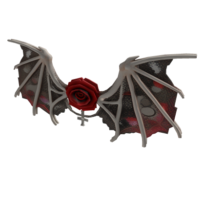 Gothic Crimson Lace Bat Wings
