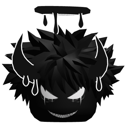 Demonic Black Hair w/ Shadow Horns And Halo thumbnail
