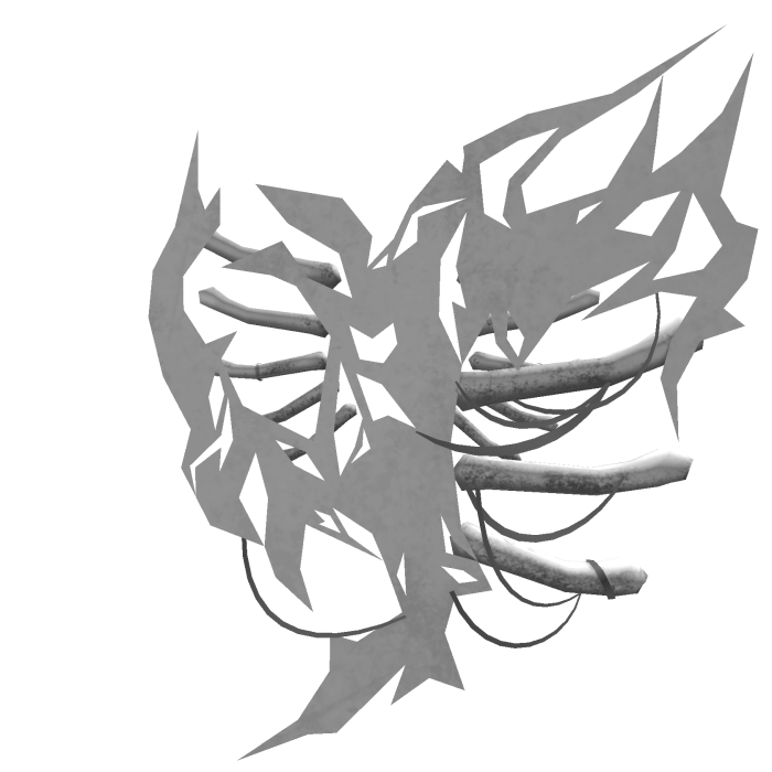 White Tattered Snow White Creepy Ghost Ribs 