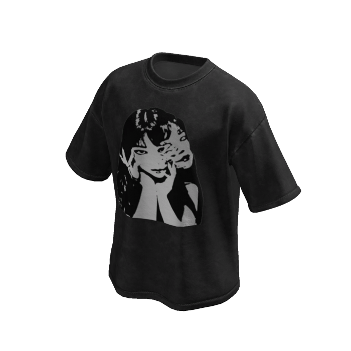 Girl Black Wash Oversized Shirt