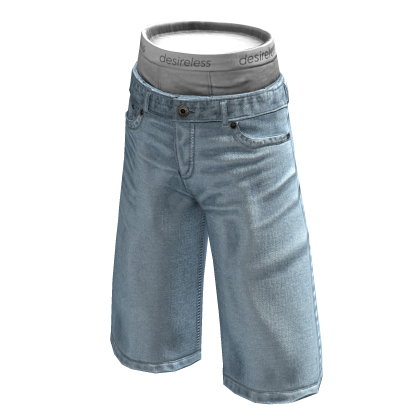 Light Blue Sagging Baggy Jorts